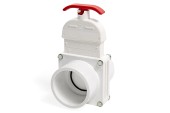2 inch PVC gate valve, PVC slide valve front view, shut-off valve, maple equipment plumbing, sugar bush equipment, LS Bilodeau