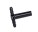 Black T plug female extension black closeup H ERAH2O713 LS Bilodeau Tee-plug female extension black ERAH2O713, T-plug plastic LS Bilodeau, Maple 5-16 tee, tubing Tee fitting, T-plug Plastech, tubing hardware T plug LS Bilodeau