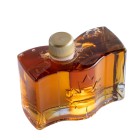 50 ml Canadian flag bottle, decorative glass bottle, side view, maple syrup, maple product packaging, Canada souvenir