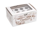 illustrated 12 maple cone box, cardboard window box, maple cone packaging, sugar shack box, maple products, maple packaging