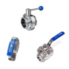 Various stainless valves types, valves of every kinds, stainless valves for fluids, butterfly valve